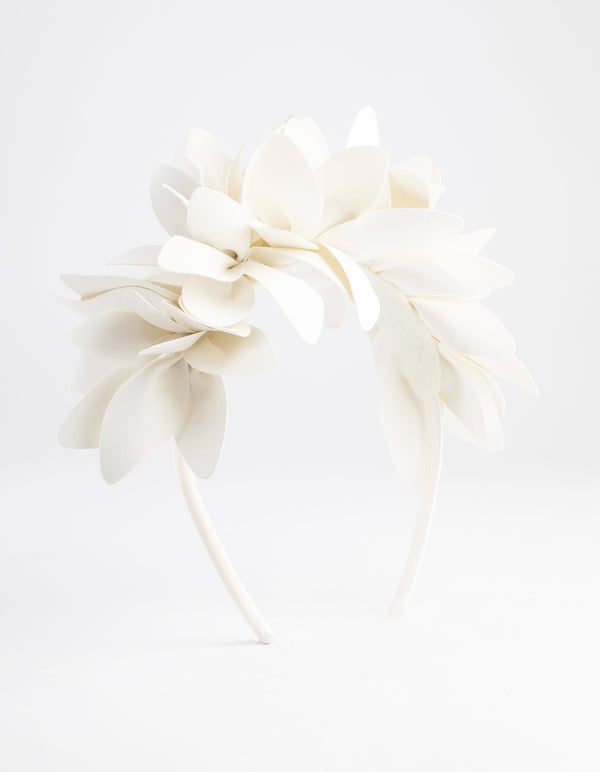 White Petal Statement Headband