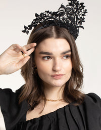 Black Lace Sculptured Fascinator - link has visual effect only