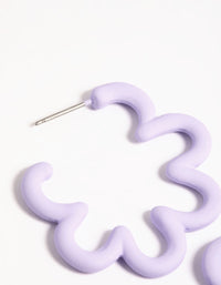 Lilac Squiggle Hoop Earrings - link has visual effect only