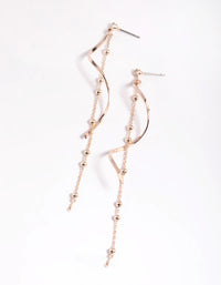 Rose Gold Twist Ball Chain Drop Earrings - link has visual effect only