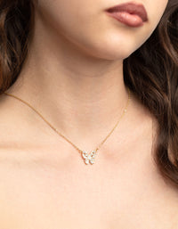 Gold Plated Diamante Butterfly Necklace - link has visual effect only