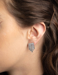 Silver Mini Row Drop Earrings - link has visual effect only