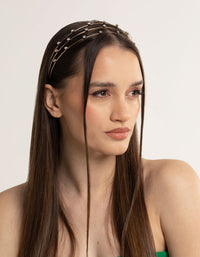 Triple Row Round Diamante Headband - link has visual effect only