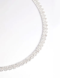 Silver Double Row Tennis Necklace - link has visual effect only