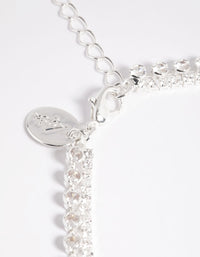 Silver Double Row Tennis Necklace - link has visual effect only