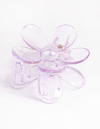 Kids Transparent Purple Daisy Flower Claw Clip - link has visual effect only