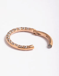 Rose Gold Titanium Cubic Zirconia 8mm Clicker - link has visual effect only