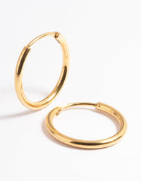 Waterproof Gold Plated Stainless Steel Thin Small Huggie Earrings - link has visual effect only