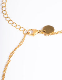 Waterproof Gold Plated Stainless Steel Dainty Freshwater Pearl Double Layer Necklace - link has visual effect only