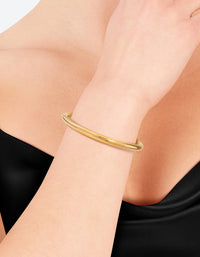 Gold Plated Stainless Steel Statement Round Bangle - link has visual effect only