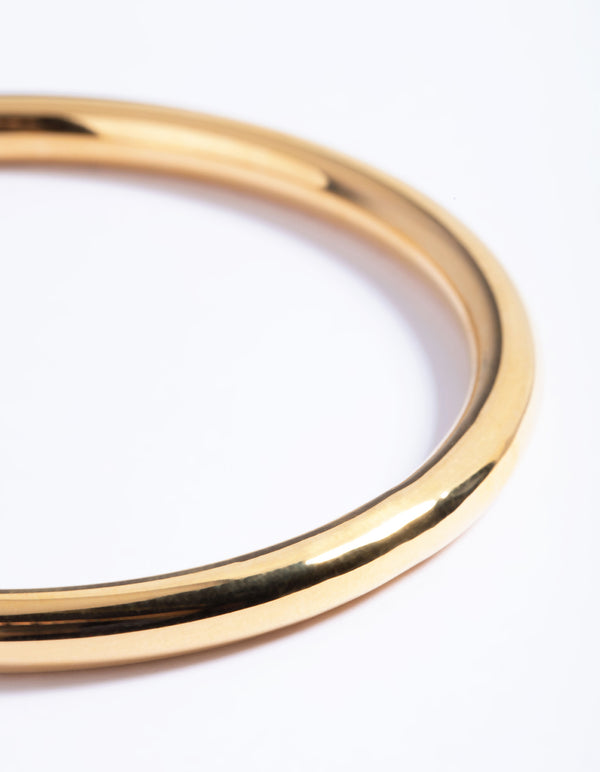 Waterproof Gold Plated Stainless Steel Statement Round Bangle Lovisa