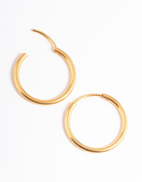 Gold Plated Surgical Steel Thin 18mm Hoop Earrings - link has visual effect only