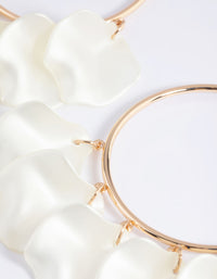 Gold Pearlised Petal Hoop Earrings - link has visual effect only