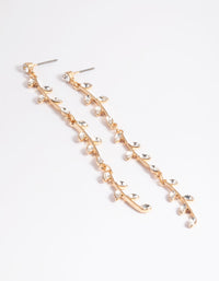 Gold Bendy Vine Drop Earrings - link has visual effect only