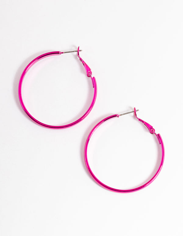 Metallic Wide Hoop Earrings