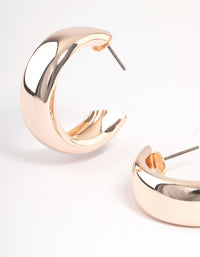 Rose Gold Medium Chubby Hoop Earrings - link has visual effect only