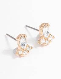 Gold Mini Stone Set Stud Earrings - link has visual effect only