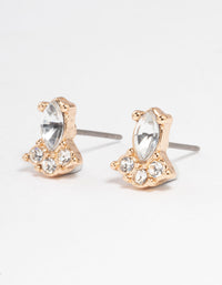 Gold Mini Stone Set Stud Earrings - link has visual effect only