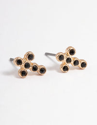 Gold Stone Cross Stud Earrings - link has visual effect only