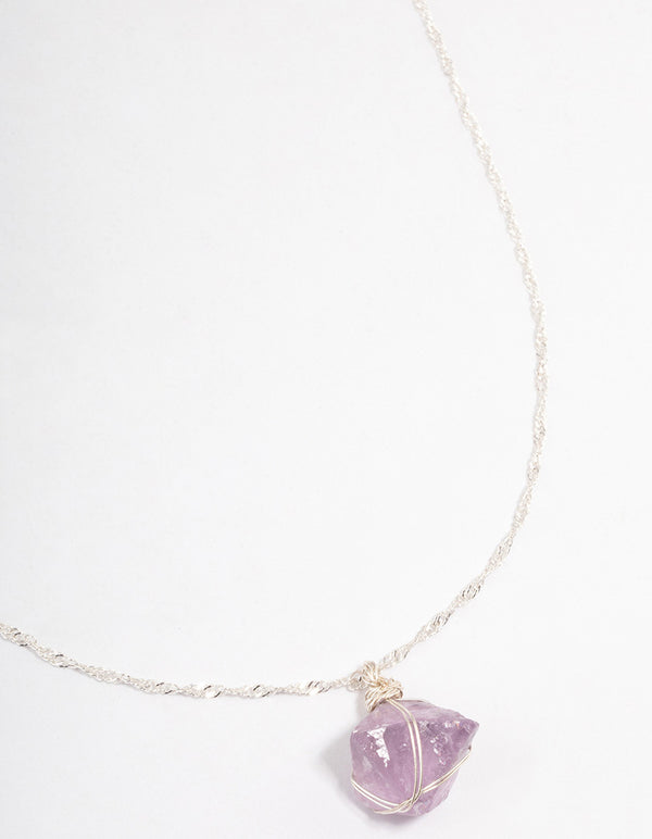 Silver Fluorite Cage Twist Necklace