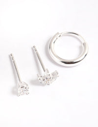 Sterling Silver Cubic Zirconia Marquise Earring Pack - link has visual effect only