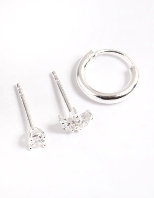 Sterling Silver Cubic Zirconia Marquise Earring Pack