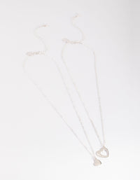 Silver Mumma Mini Heart Necklace Pack - link has visual effect only