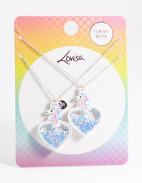 Kids Silver Unicorn Shaker BFF Necklace Pack - link has visual effect only