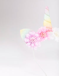 Kids Rainbow Unicorn & Flower Headband - link has visual effect only