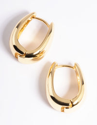 Gold Plated Brass Bold Tapered Hoop Earrings - link has visual effect only