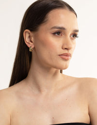 Gold Plated Brass Bold Tapered Hoop Earrings - link has visual effect only