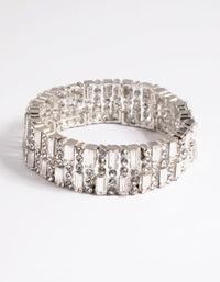 Silver Mix Baguette Diamante Bracelet - link has visual effect only