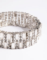 Silver Mix Baguette Diamante Bracelet - link has visual effect only