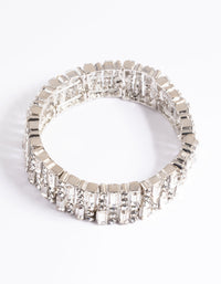 Silver Mix Baguette Diamante Bracelet - link has visual effect only