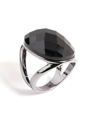 Gun Metal Facet Statement Oval Ring - link has visual effect only