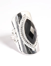 Silver Boho Stone Set Ring - link has visual effect only