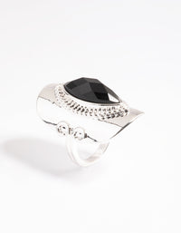 Silver Boho Stone Set Ring - link has visual effect only