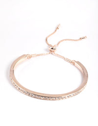 Rose Gold Diamante Bangle with Toggle Bracelet - link has visual effect only