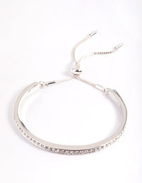 Silver Diamante Bangle with Toggle Bracelet - link has visual effect only