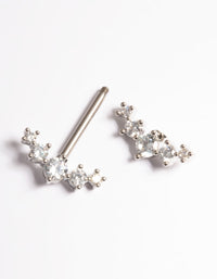 Titanium Diamante Crystal Nipple Bar - link has visual effect only