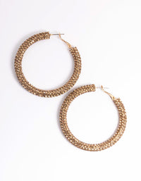 Gold Diamante 40mm Crystal Hoop Earrings - link has visual effect only