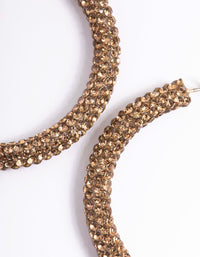 Gold Diamante 40mm Crystal Hoop Earrings - link has visual effect only