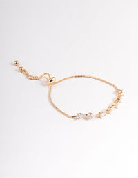 Gold Pear Chain Toggle Bracelet - link has visual effect only