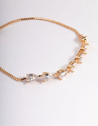 Gold Pear Chain Toggle Bracelet - link has visual effect only