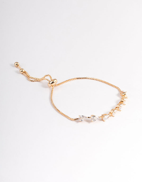 Gold Pear Chain Toggle Bracelet