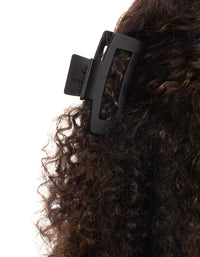 Matte Black Rectangle Outline Claw Clip - link has visual effect only