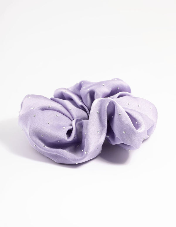 Lilac Diamante Scrunchie