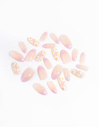 Pink Flower Press On Nails - link has visual effect only