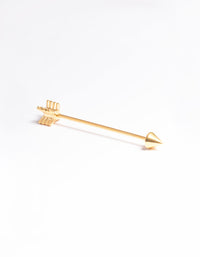 Gold Plated Surgical Steel Arrow Industrial Bar - link has visual effect only