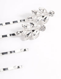 Silver Diamante Cluster Clips 4-Pack - link has visual effect only